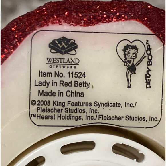 Betty Boop Lady In Red Sitting Fixing Hat Retired Figurine - Picture 10 of 12